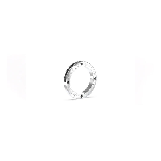GUESS JEWELS JEWELRY Mod. JUMR03219JWYGBK66 silver ring on white background