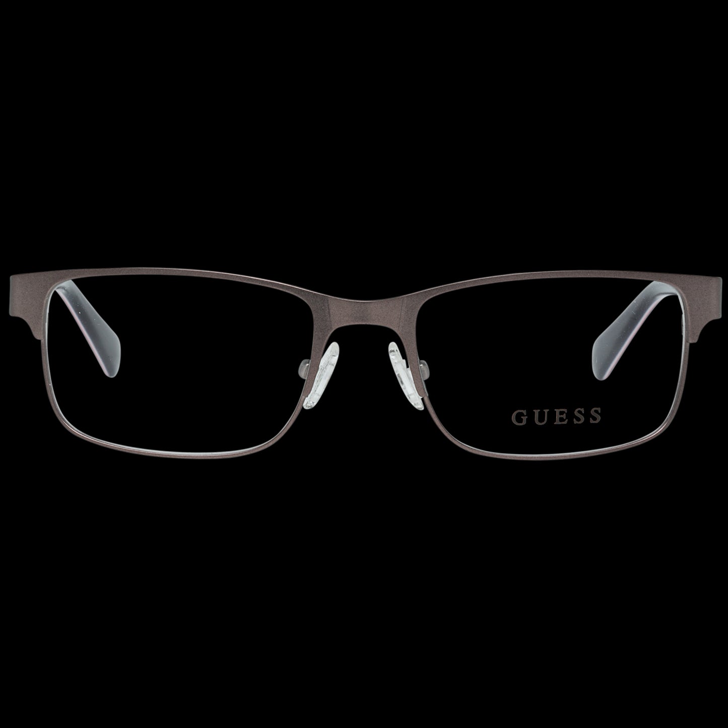 GUESS MOD. GU9180 49009 stylish rectangular eyeglasses with a sleek metal frame and clear lenses.