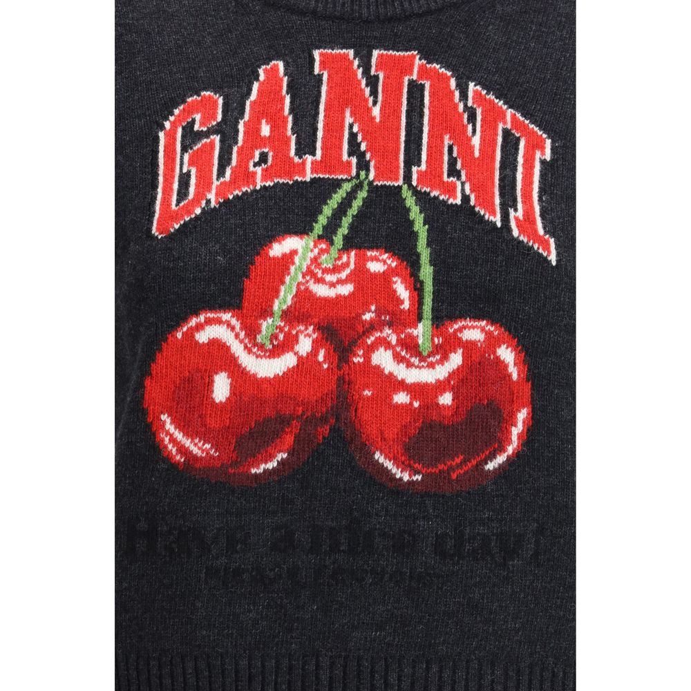 Ganni Black Wool Sweatshirt 1728,72470364320,Black,Clothing,Ganni,New with tags,S,Sweaters - Clothing,Sweatshirts - Sweaters - Clothing,Women