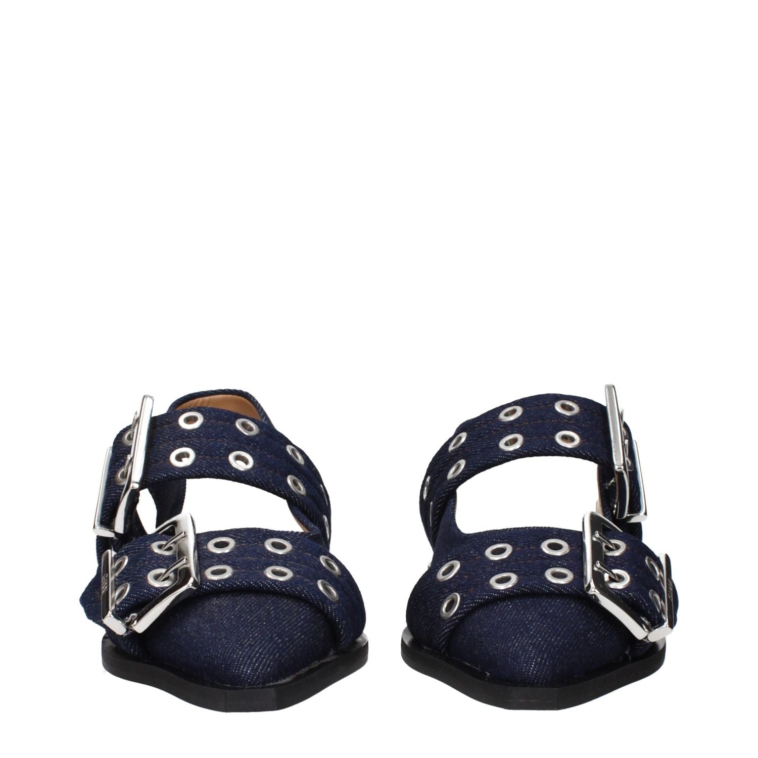 Ganni Blue Fabric Sandals