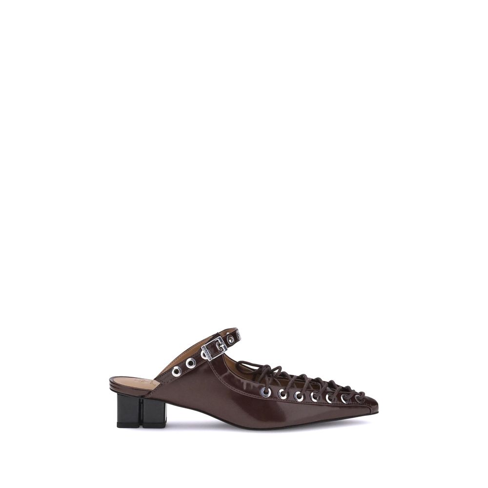 Ganni Brown Polyethylene Mules