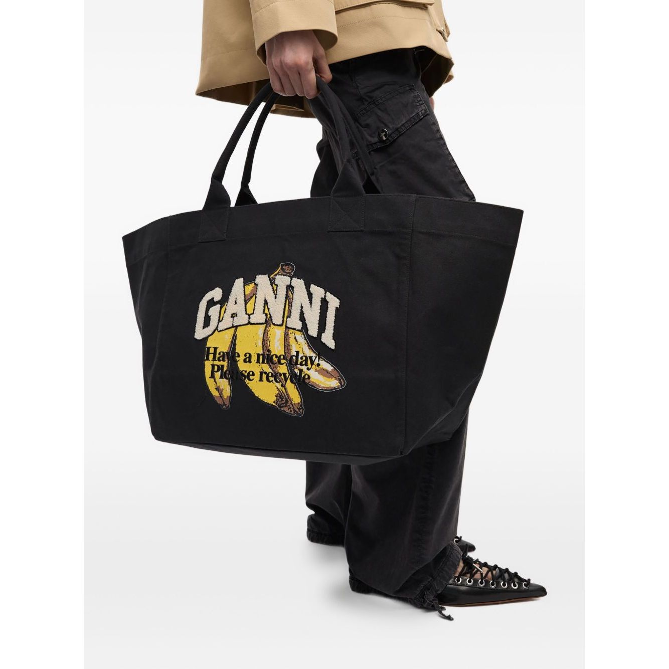 Ganni Organic cotton XXL tote bag Shopper