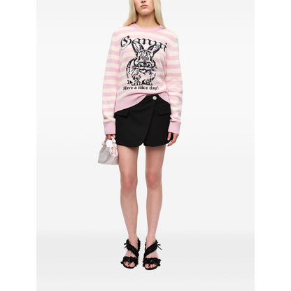 Ganni Striped Graphic Wool Bunny Jumper
