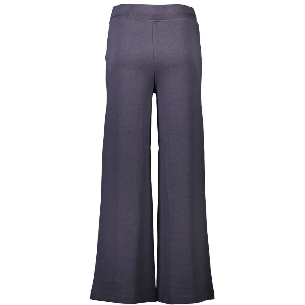 Gant Blue Cotton Women Trackpant with wide-leg design, offering comfort and style for versatile casual wear.