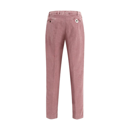 Germano Multicolor Cotton Casual Pants in corduroy, featuring zipper and button closure with pockets, ideal for AW25 season.