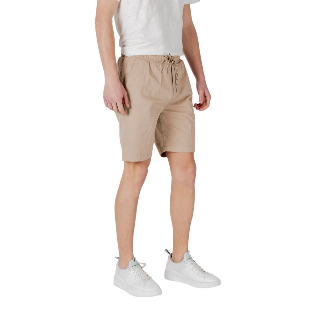 Gianni Lupo Beige Cotton Bermuda Shorts