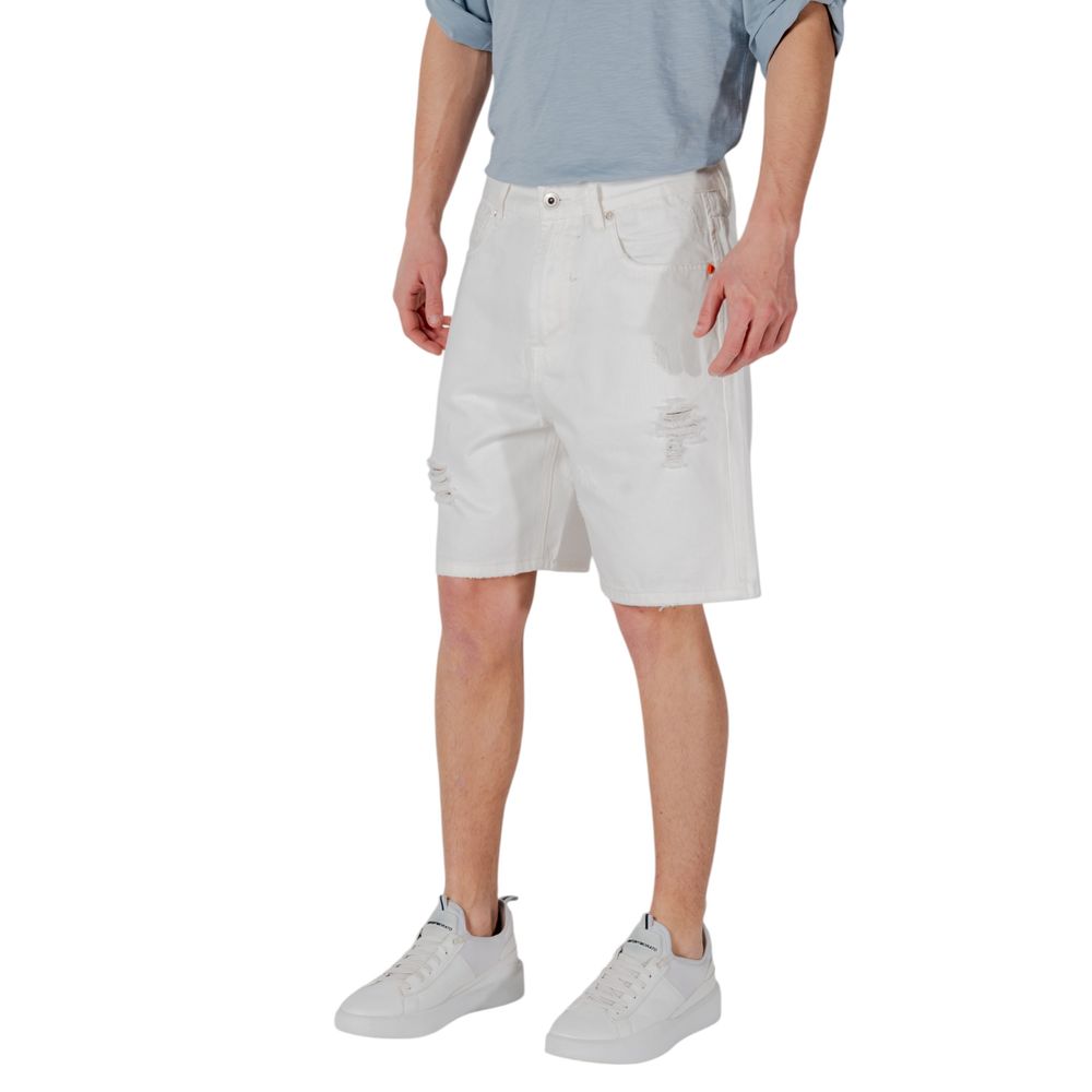 Gianni Lupo White Cotton Bermuda Shorts
