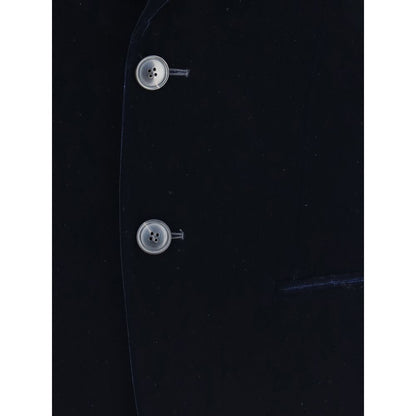 Close-up of buttons on Giorgio Armani Black Viscose Blazer