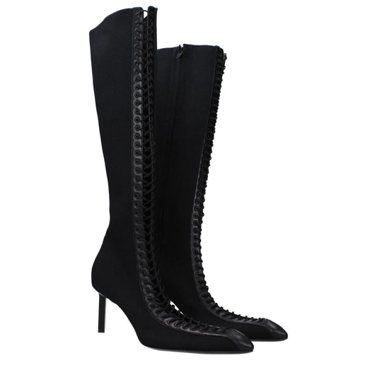 Givenchy Black Fabric Lace-Up Boots GI-9482729914633-EU39/US9