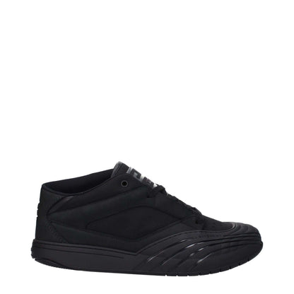 Givenchy Black Fabric Low Top Sneakers with logos and rubber sole