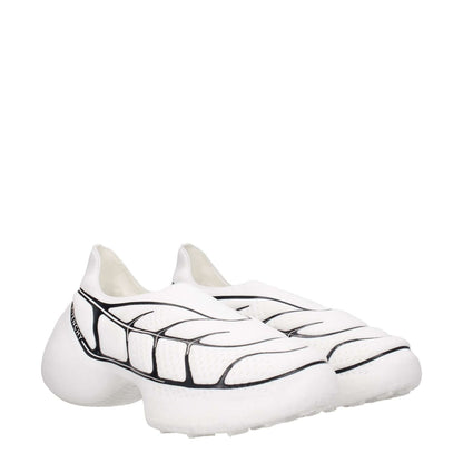 Givenchy White Fabric Low Top Sneakers with side logo, casual style, round toe, and mid heels, MPN BH0076H1C6116, fabric sole.