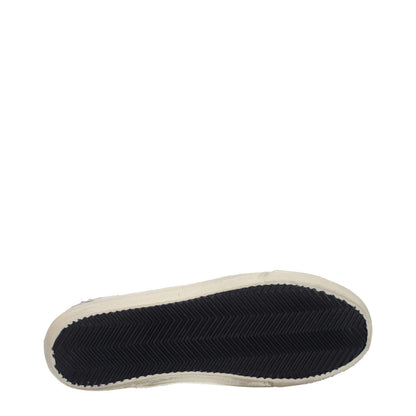 Sole view of Golden Goose White Leather High Top Sneakers showing vintage and aged effect details.