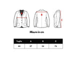 Size guide for Gucci Light Blue Wool Jackets & Coat showing measurements in cm for chest, waist, and length.