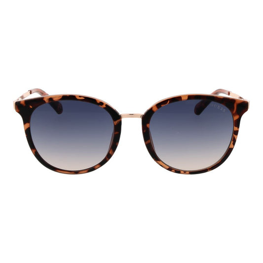 Guess Brown Unisex Sunglass with brown stainless steel full-rim frame and blue gradient lenses, ideal for UVA & UVB protection.