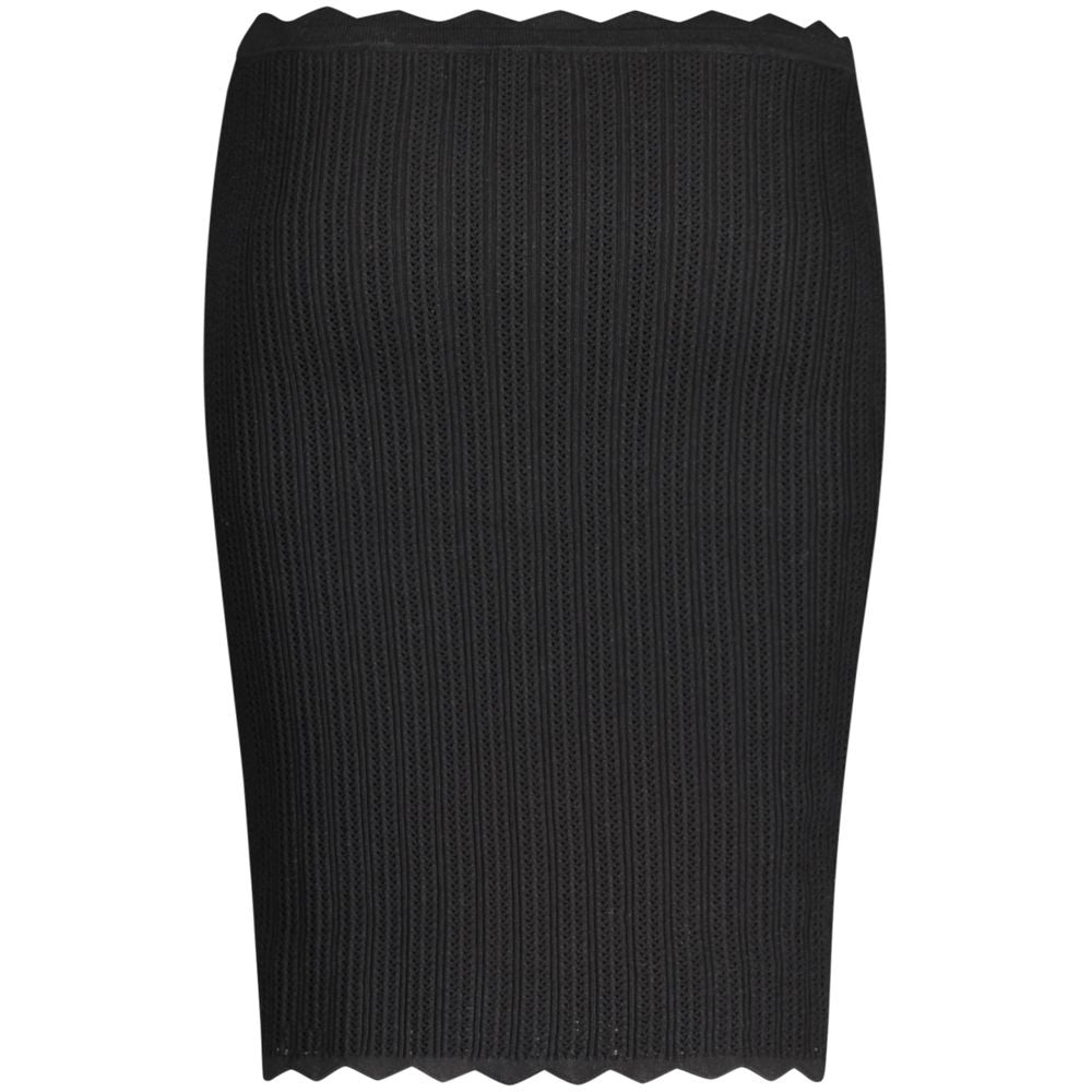 Guess Jeans Black Viscose Skirt with contrasting details and elastic waist.