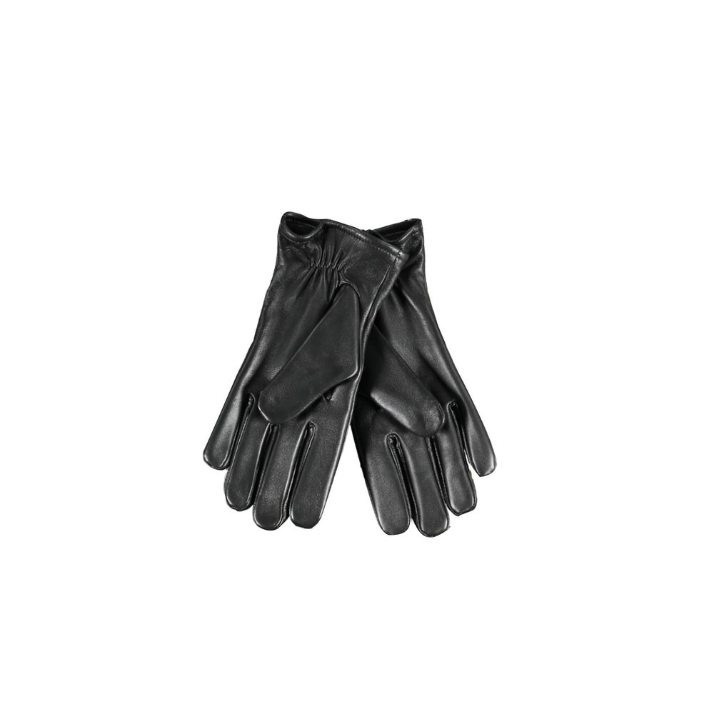 Guess Jeans Nero Leather Men Glove in black color
