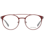 Guess Red Men Glasses Frame, full-rim metal aviator style, red color, size 50-19-140, with branded case, spring hinge, demo lenses