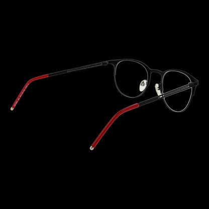 H DESIGN MOD. HD1802 50401 stylish gent glasses with black frames and red accents on temple arms.
