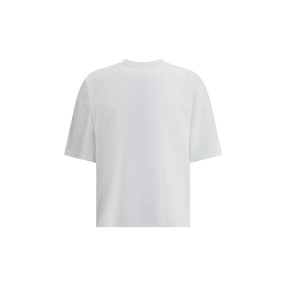 Haikure White Cotton T-Shirt, oversized minimalist design with ribbed crew neck and dropped shoulders, AW25 collection, back view.