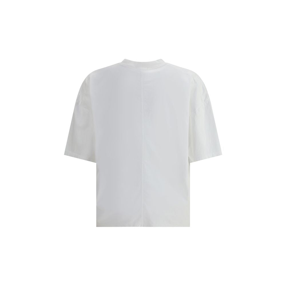 Back view of Haikure White Cotton T-Shirt showcasing its minimalist design and relaxed fit.