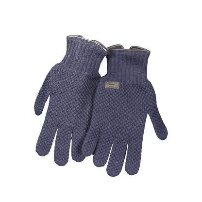 Harmont & Blaine Blue Wool Men's Glove with luxury detailing and iconic logo, crafted in Italy for warmth and elegance.