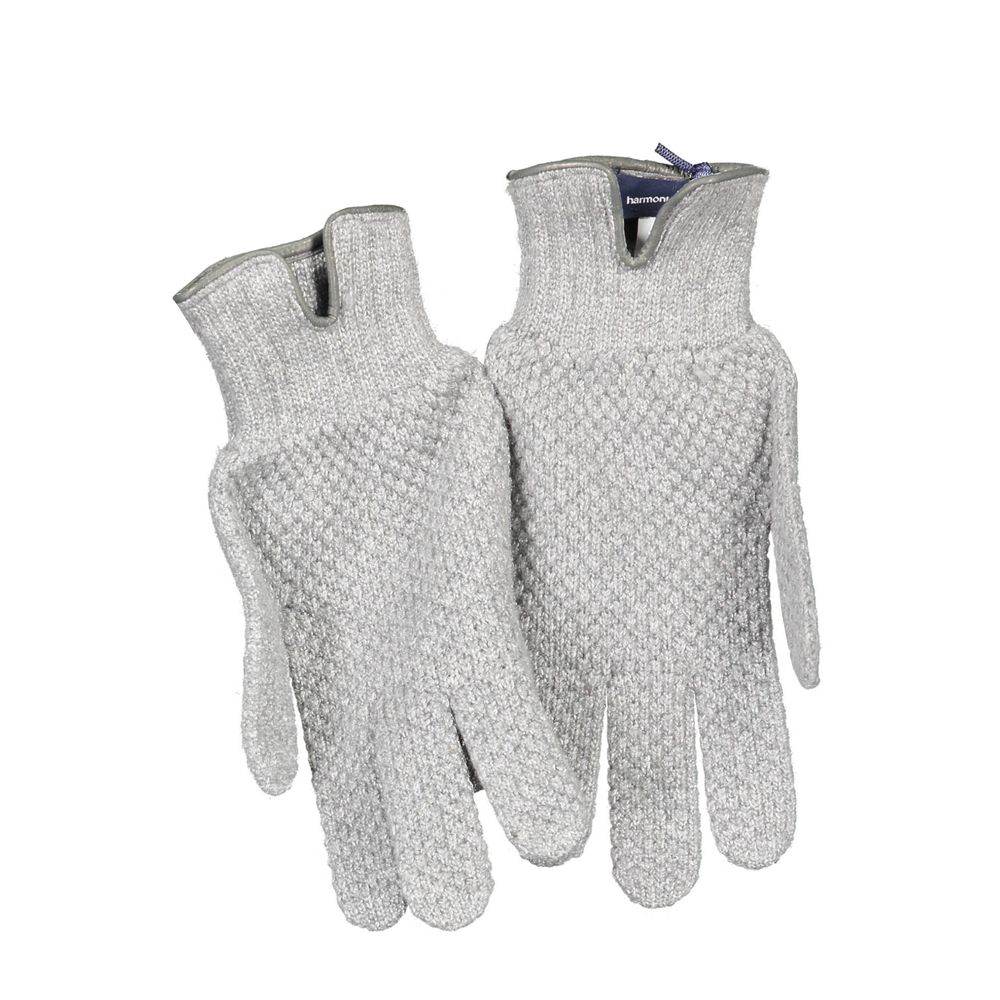 Harmont & Blaine Grigio Lana Men Glove in soft gray wool with textured knit pattern, ideal for modern gentlemen seeking style and comfort.