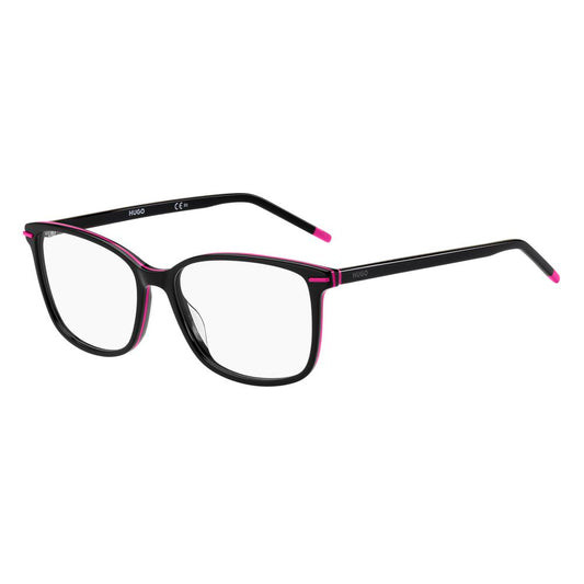 Hugo Boss Black Acetate Frames in black and fuchsia with measurements 55/16/140 mm, model HG-1176-3MR for women.