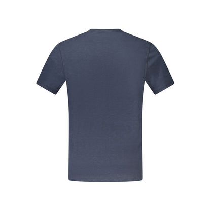 Hugo Boss Blue Cotton T-Shirt, short sleeve crew neck with logo print