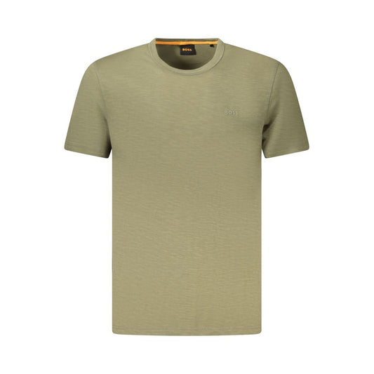 Hugo Boss Green Cotton Men T-Shirt