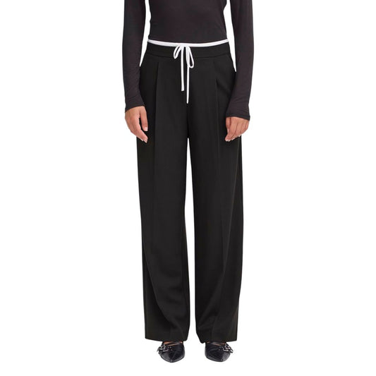 ICHI Black Polyester Pants 1728,71956299936,Black,Clothing,ICHI,IT40|S,New with tags,Pants - Clothing,Women