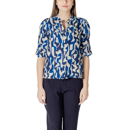 ICHI Blue Viscose Blouse