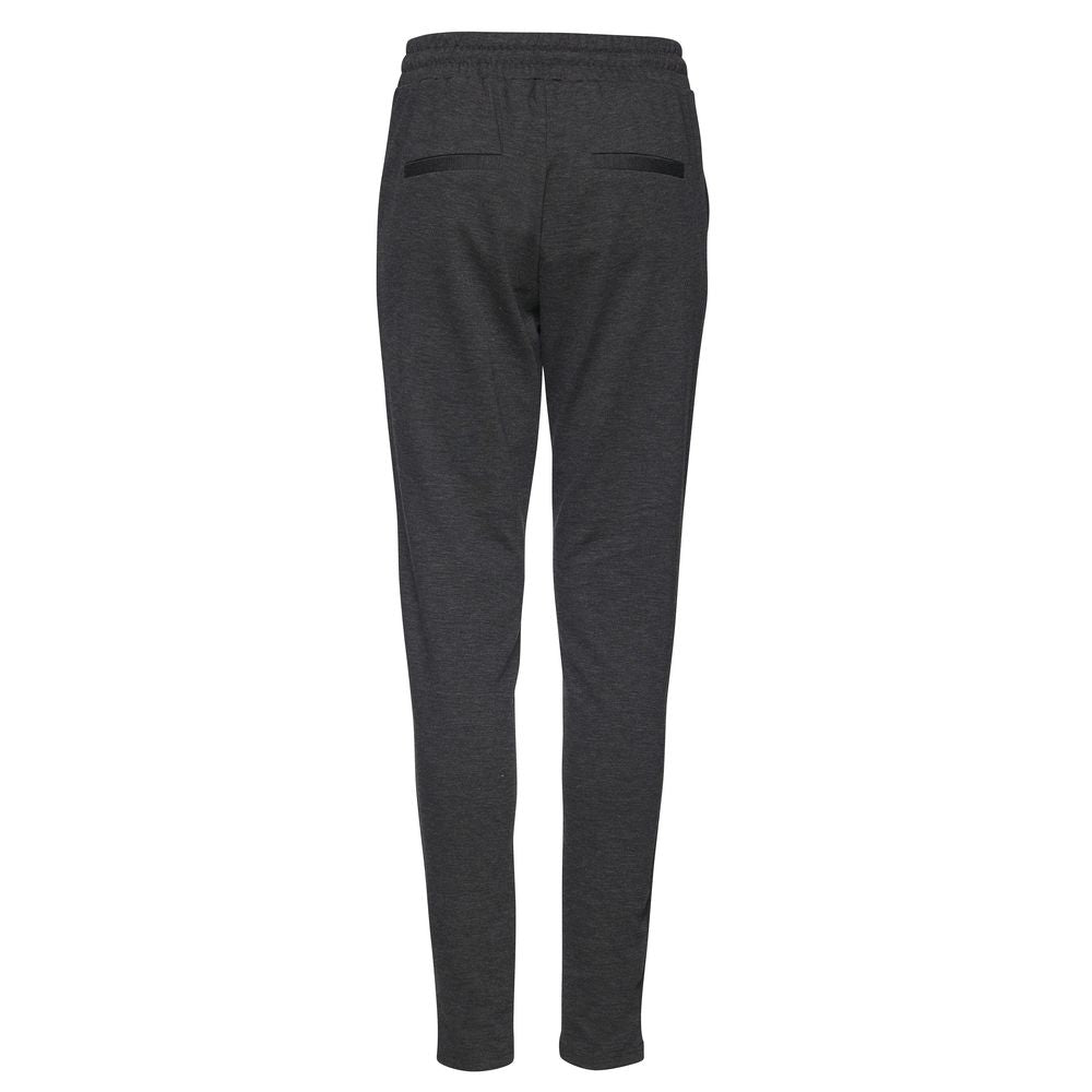 ICHI Gray Polyester Casual Pants