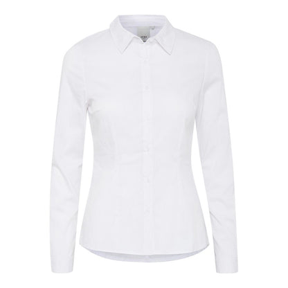 ICHI White Cotton Blouse