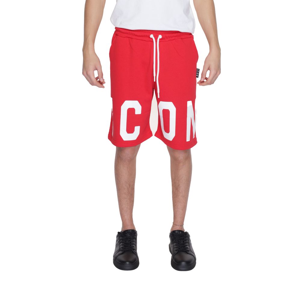 Icon Red Cotton Bermuda Shorts