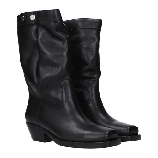 Isabel Marant Black Leather Ankle Boots IS-10031434170633-EU36/US6