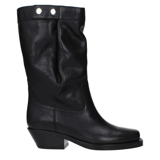 Isabel Marant Black Leather Ankle Boots IS-10031434170633-EU36/US6