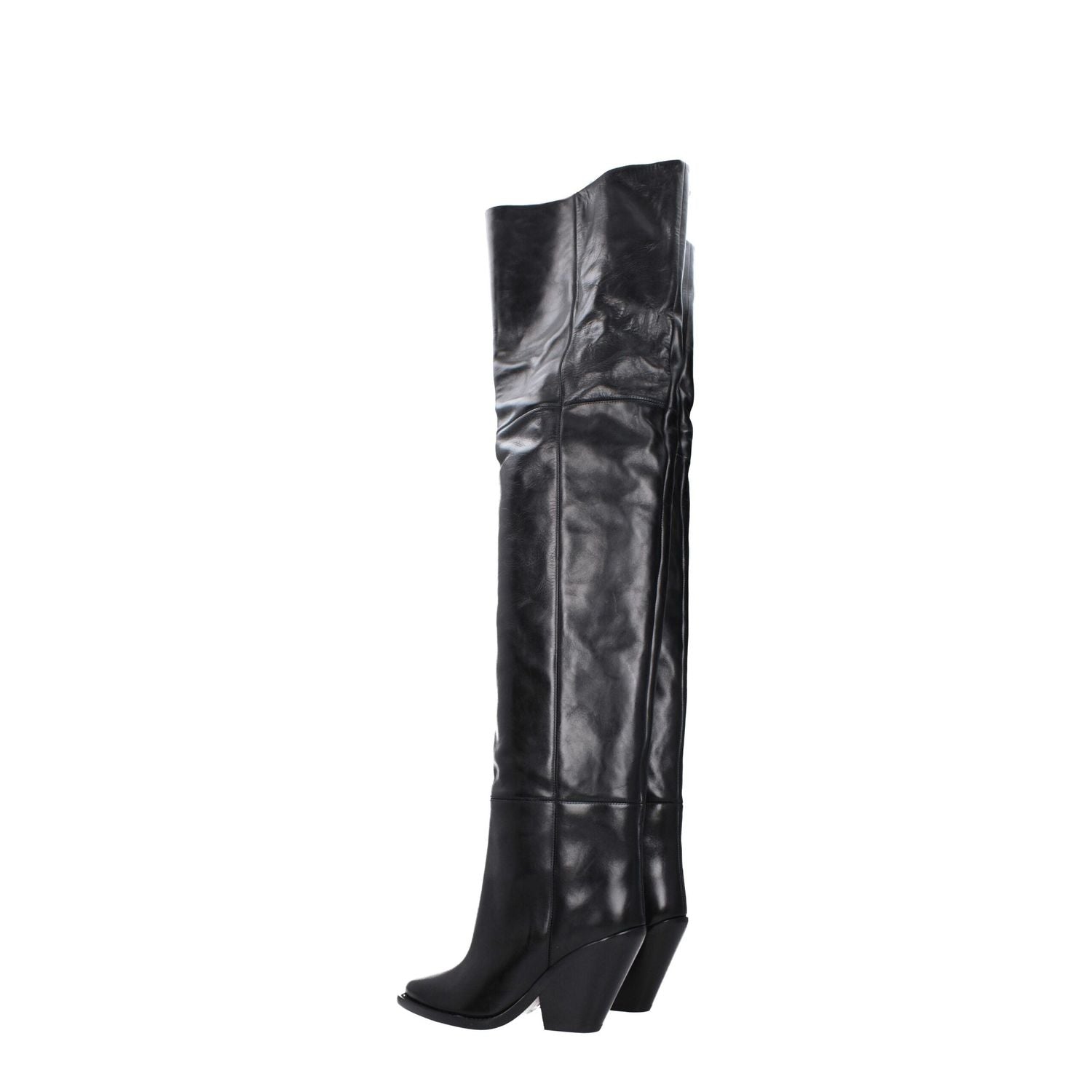 Isabel Marant Black Leather Over The Knee