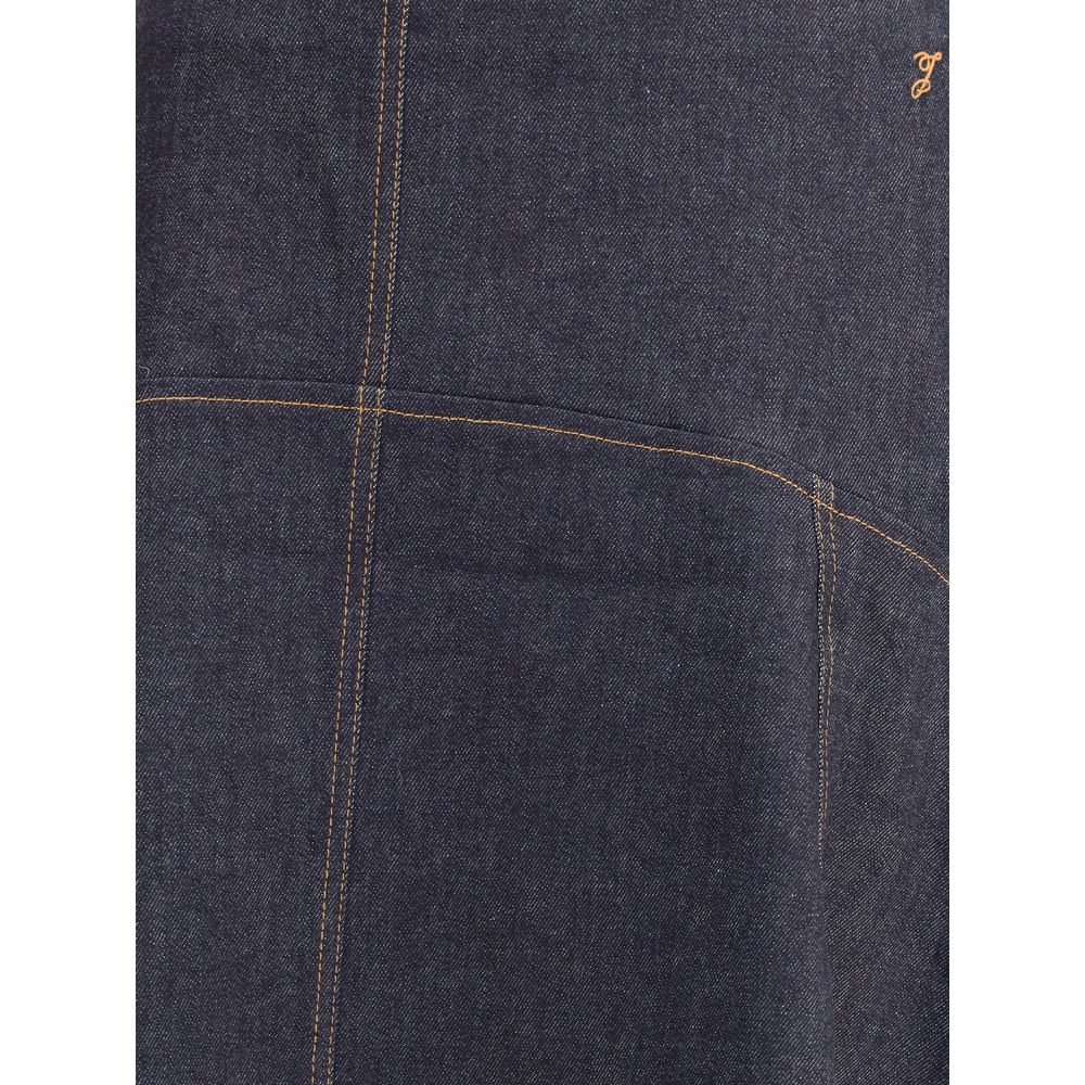 Jacquemus Blue Cotton Midi Skirt