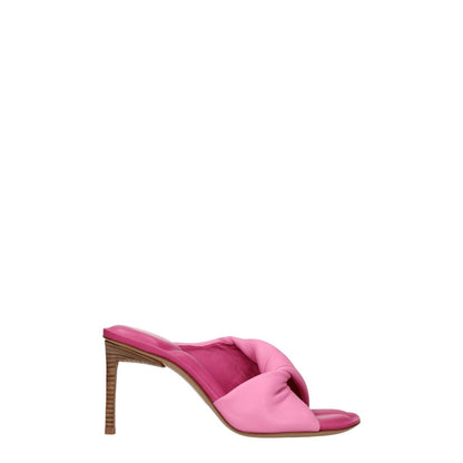 Jacquemus Pink Leather Stiletto Heel Sandals