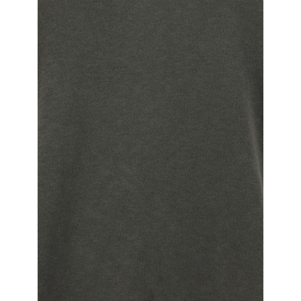 James Perse Gray Cotton Sweatshirt featuring soft fabric and ribbed texture, ideal for casual wear with a comfortable fit for AW25 season.