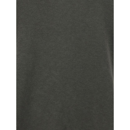 James Perse Gray Cotton Sweatshirt featuring soft fabric and ribbed texture, ideal for casual wear with a comfortable fit for AW25 season.