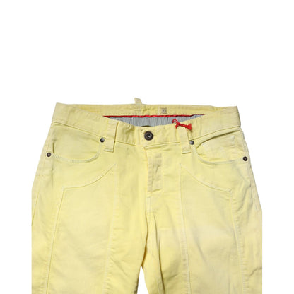 Jeckerson Yellow Mid Waist Straight Fit Men Denim Trouser Jeans showcasing quality denim and modern style.