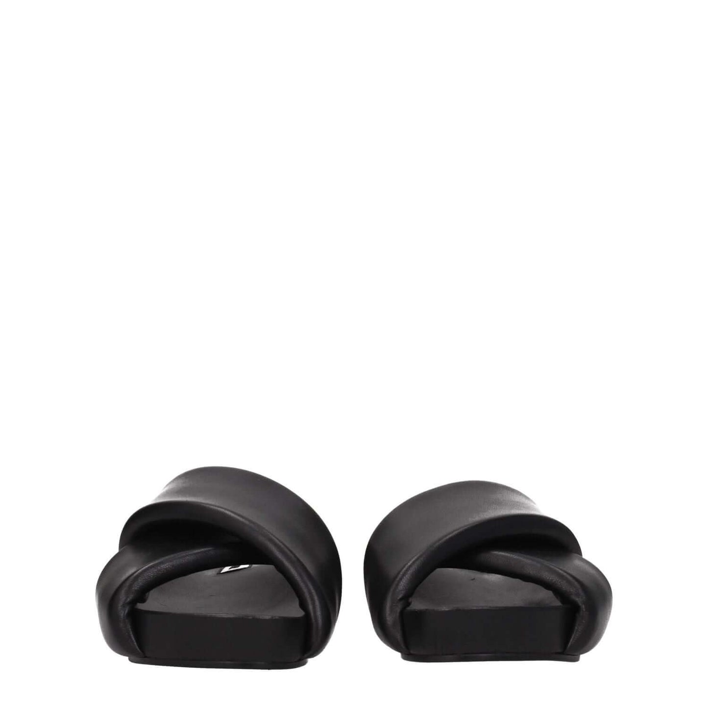 Jil Sander Black Leather Slippers