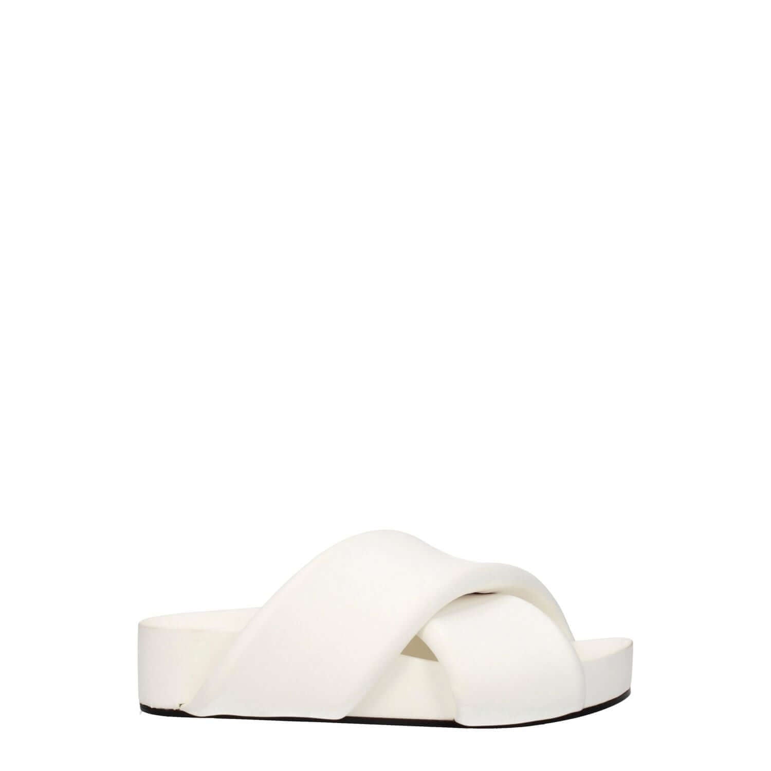 Jil Sander White Leather Slippers