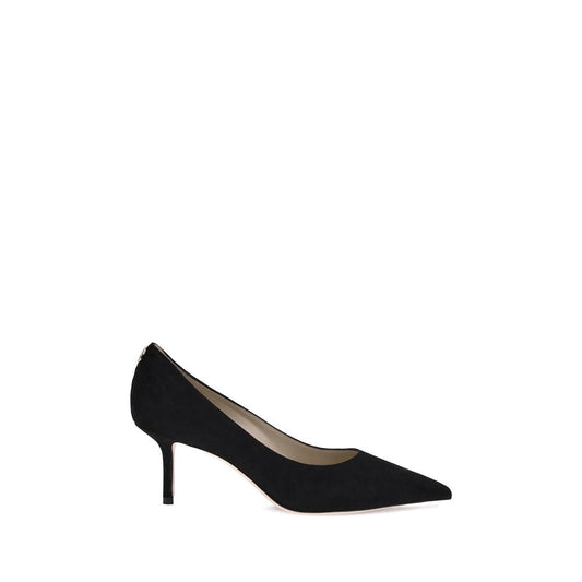 Jimmy Choo Black Goatskin Mid Heel Pumps