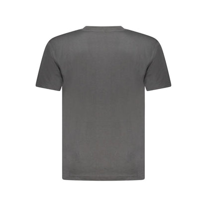 Back view of K-WAY Black Cotton T-Shirt with short sleeves and crew neck