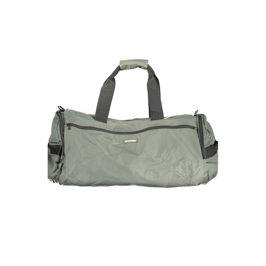 K-WAY Green Polyamide Luggage And Travel bag with multiple pockets, adjustable shoulder strap, and zip closure.