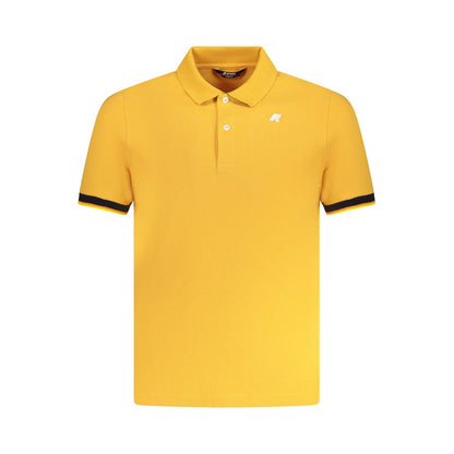 K-WAY Orange Cotton Polo Shirt with short sleeves, 2 buttons, contrasting details, and logo application.