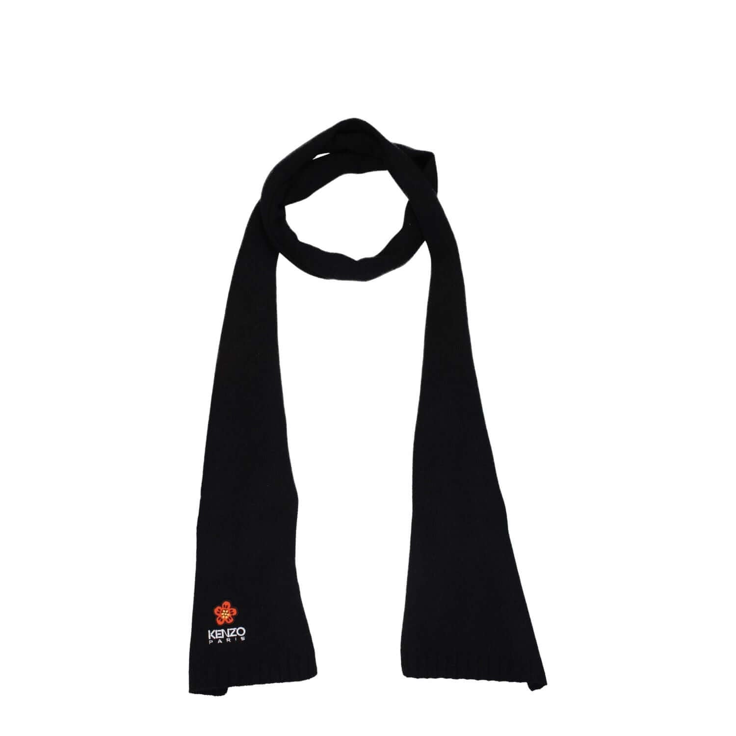Kenzo Black Wool Scarf