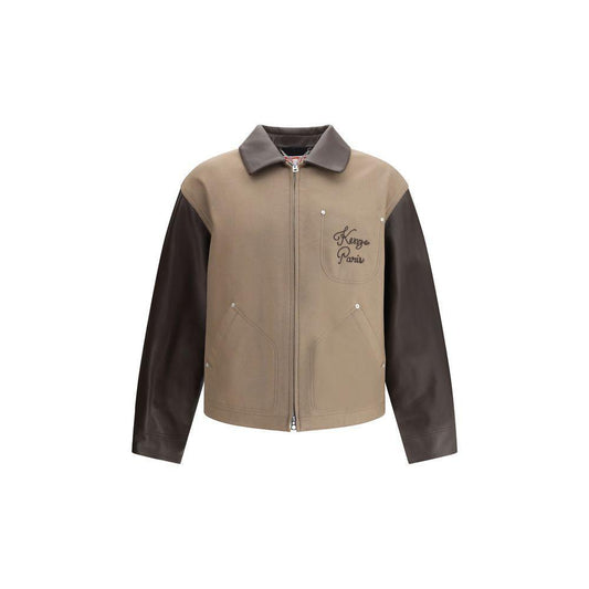 Kenzo Wool and leather college Jacket KE-FF68BL1519OH92-M